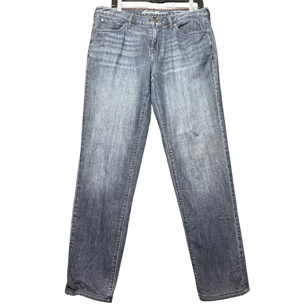 Eddie Bauer Flannel Lined Jeans Womens 10 Blue Boyfriend Relaxed 23617349